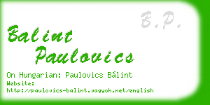balint paulovics business card